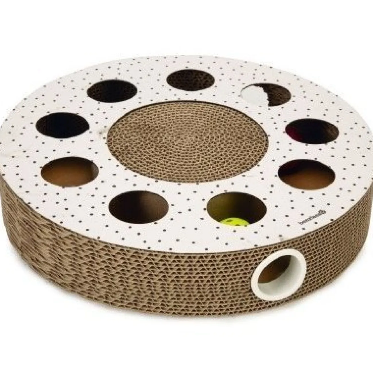 Beeztees Kong Katzenspielzeug | Katzenspielzeug- Kratzspielzeug mit Ball braun