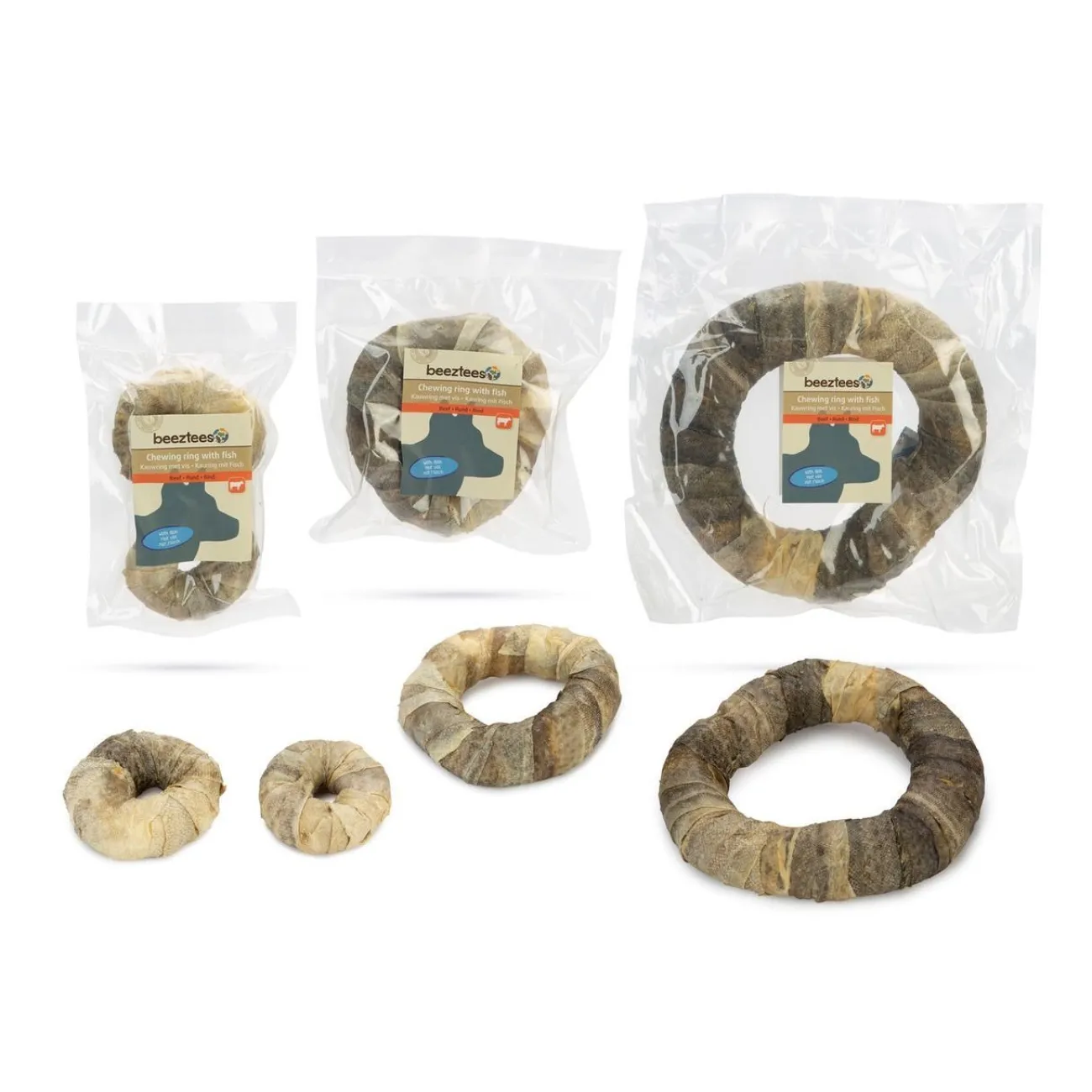 Beeztees Trainingssnacks Für Hunde | Trainersnacks- Rinderhaut Kauring mit Fisch