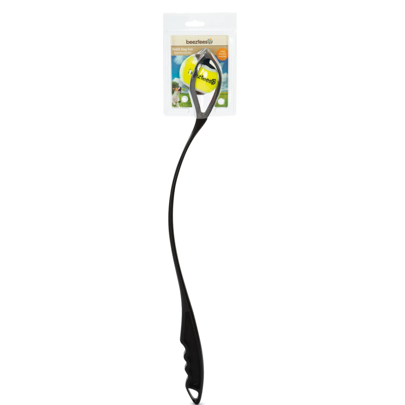 Beeztees Wasserspielzeug | Hundebälle- Tennisball-Launcher Premium Ballschleuder schwarz