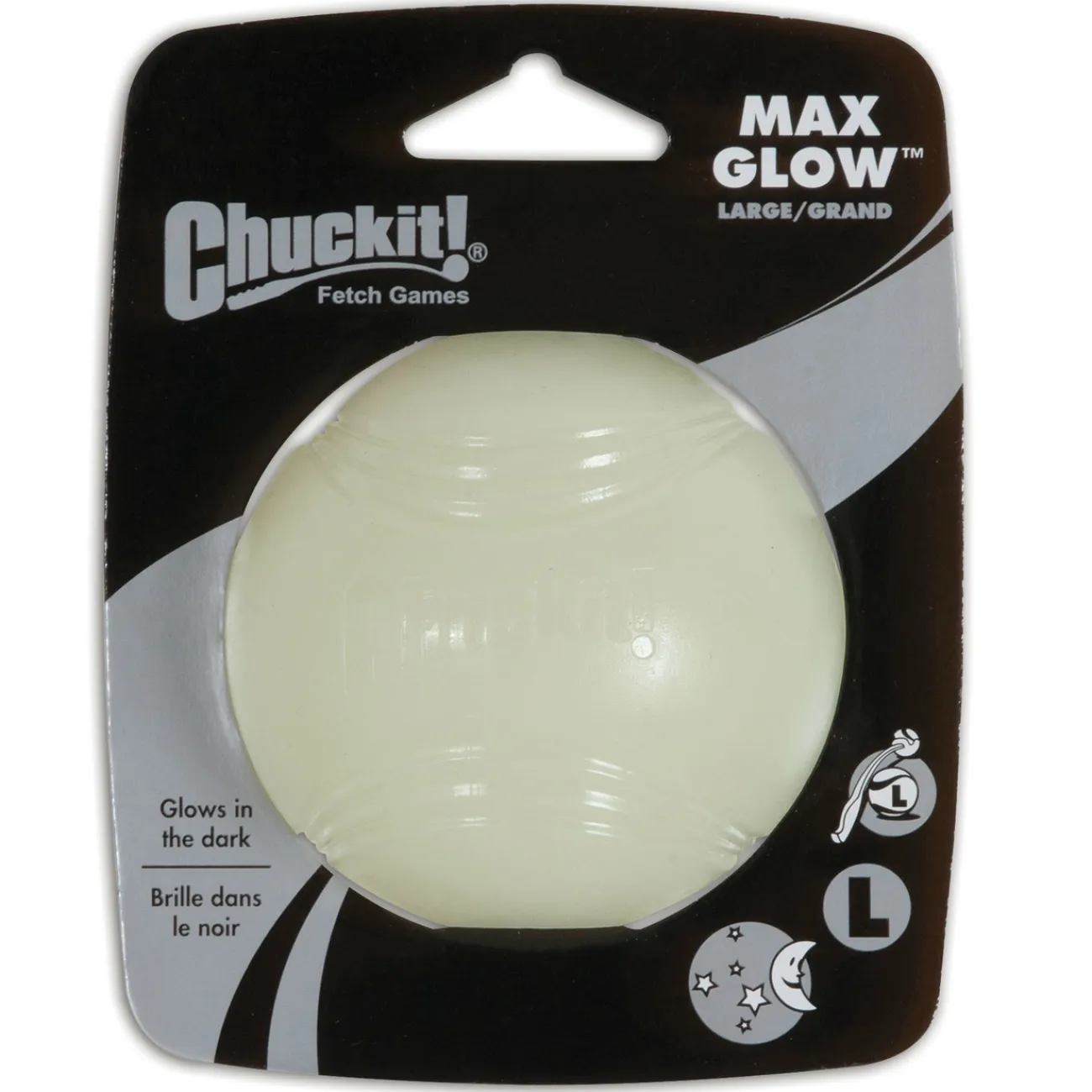 Chuckit Wasserspielzeug | Hundebälle- Max Glow Ball für Hunde Ballschleuder weiss
