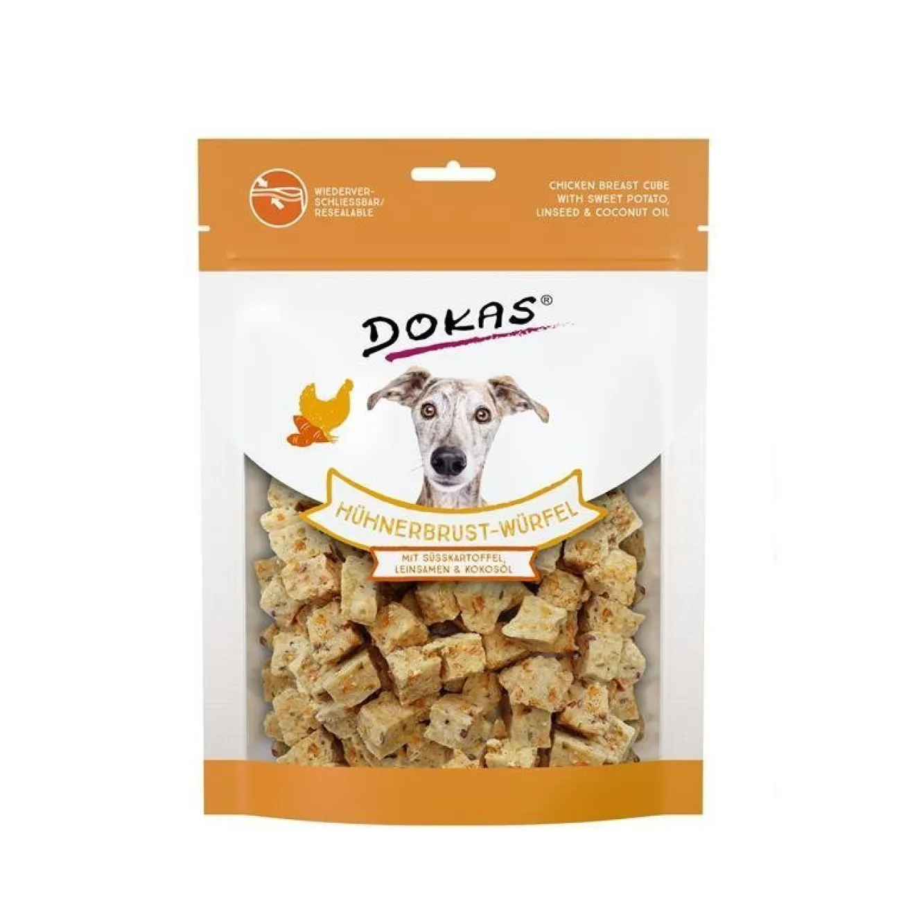 Dokas Trainingssnacks Für Hunde | Trainersnacks- Hundesnack Hühnerbrust-Würfel mit Süsskartoffel
