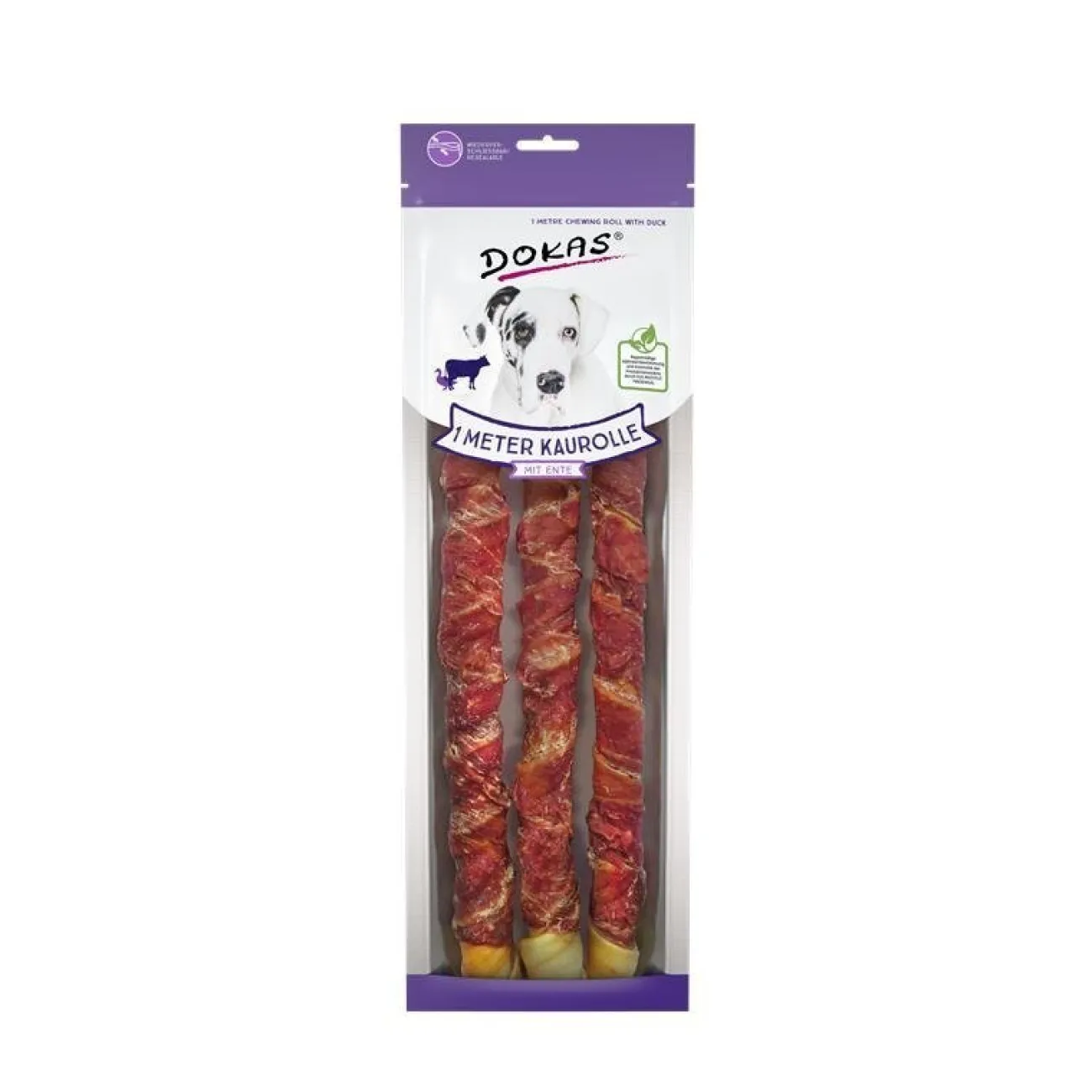 Dokas Trainingssnacks Für Hunde | Trainersnacks- Kaurolle aus Rinderhaut 1 m