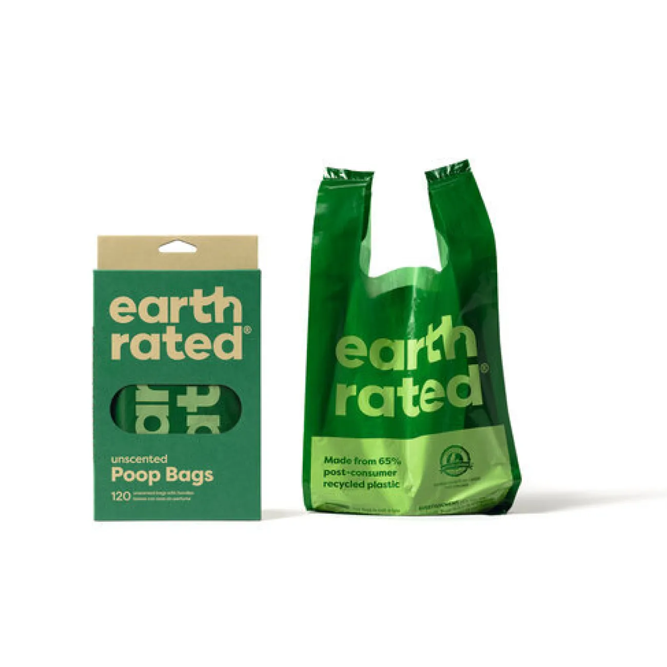 Earth Rated Ungezieferschutz | Pflegeprodukte Für Hunde- Kotbeutel mit Griffen grün