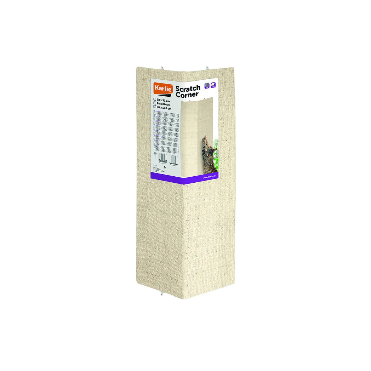 Karlie Wandmöbel | Kratzpappen- Eck Kratzbrett aus Sisal beige