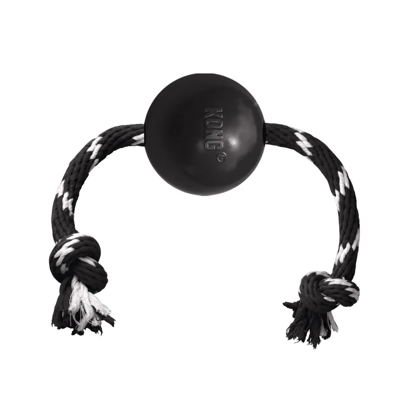 KONG Wasserspielzeug | Hundebälle- Extreme Ball mit Tau schwarz