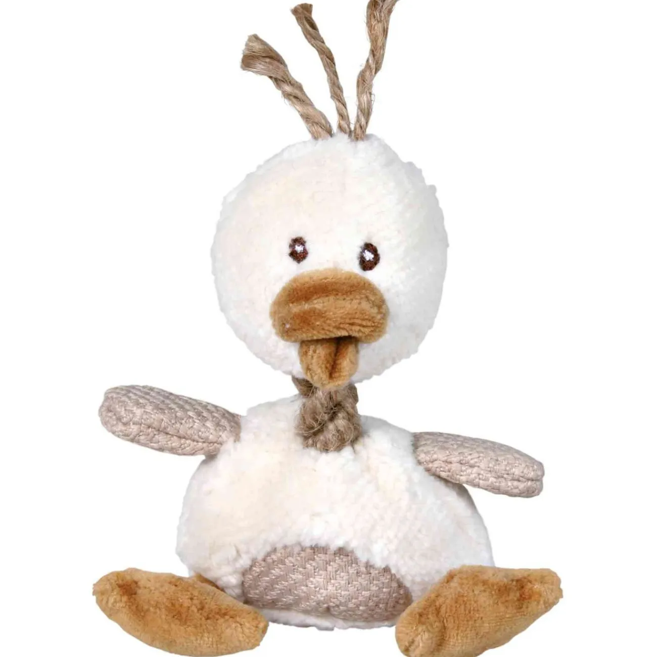 TRIXIE Wasserspielzeug | Hundebälle- Ente, Plüschtier für Hunde weiss