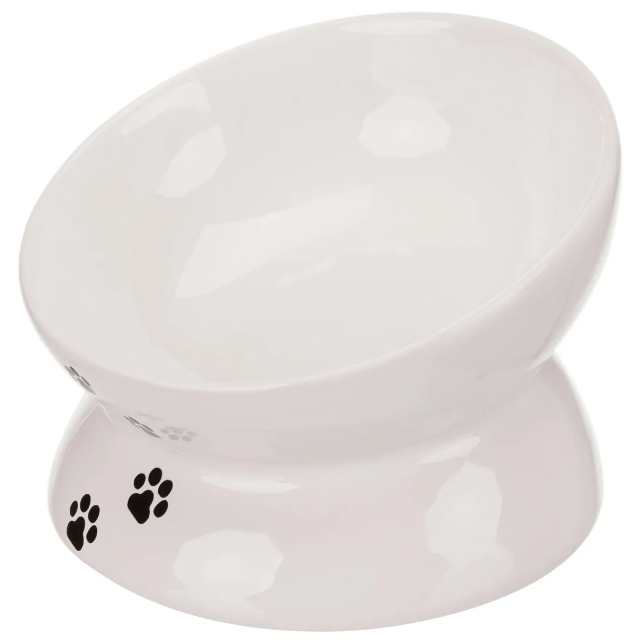 TRIXIE Trixie Katzensnacks | Trixie Cat Activity- erhöhter Keramiknapf für Katzen weiss