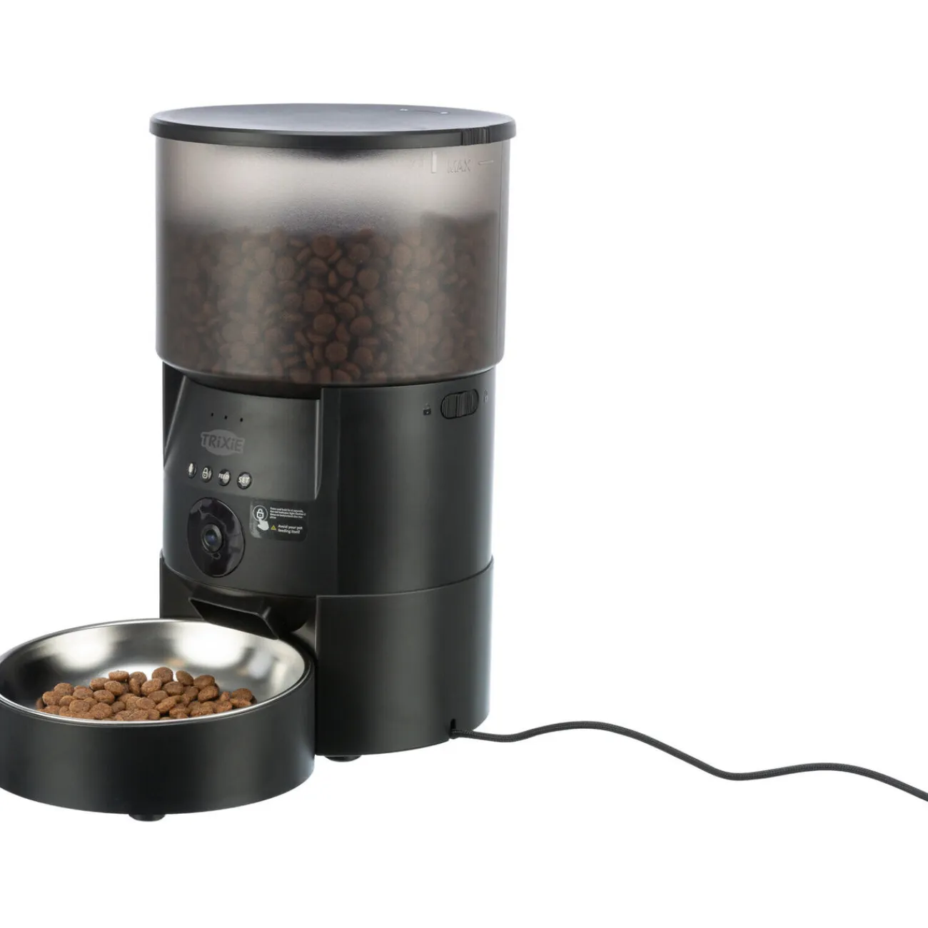TRIXIE Trixie Katzensnacks | Trixie Cat Activity- Haustier Futterautomat TX-C Smart 3.0L mit App und Kamera schwarz