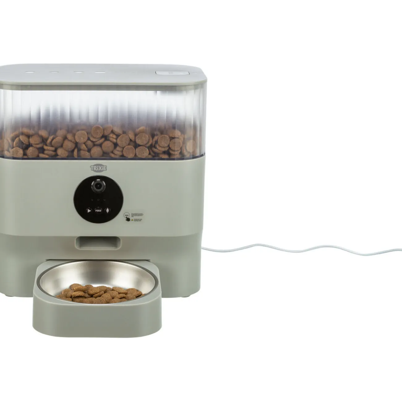 TRIXIE Neu Im Hundeshop | Hundenäpfe & Futterautomaten- Hunde Futterautomat TX-C Smart 5.0L mit App und Kamera hellgrau