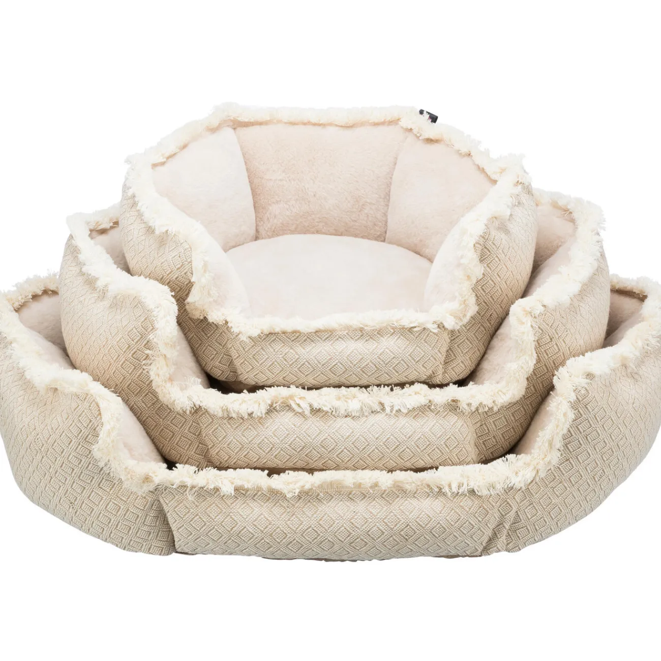 TRIXIE Katzenhäuser | Heizungsliegen- Hundebett Boho beige