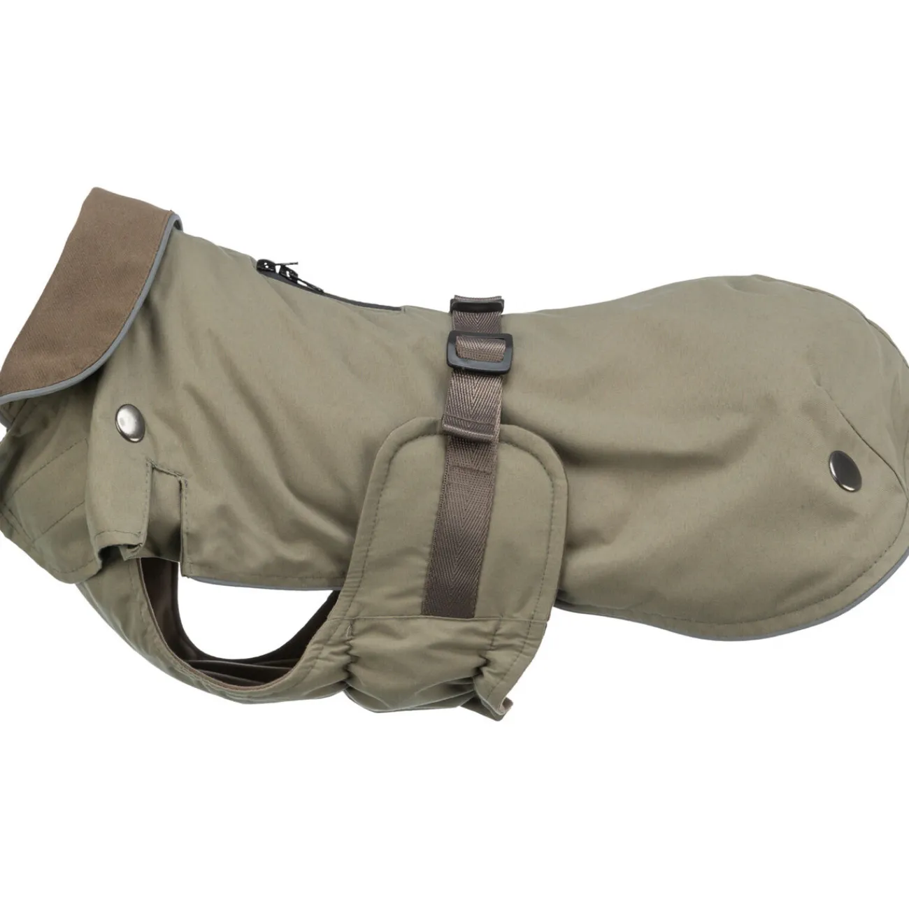 TRIXIE Neu Im Hundeshop | Hundebekleidung, Hundemantel- Hundemantel Hermy für schmale lange Hunde, Dackel olivgrün