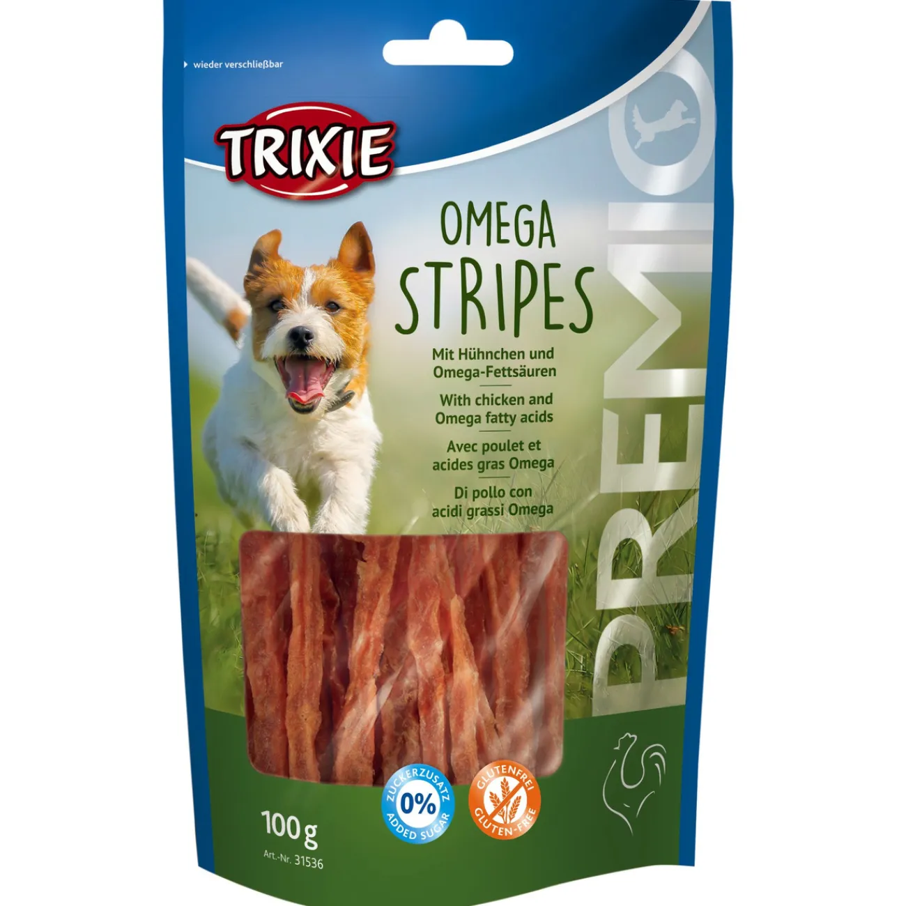 TRIXIE Trainingssnacks Für Hunde | Trainersnacks- Hundesnack Omega Stripes mit Hühnchen