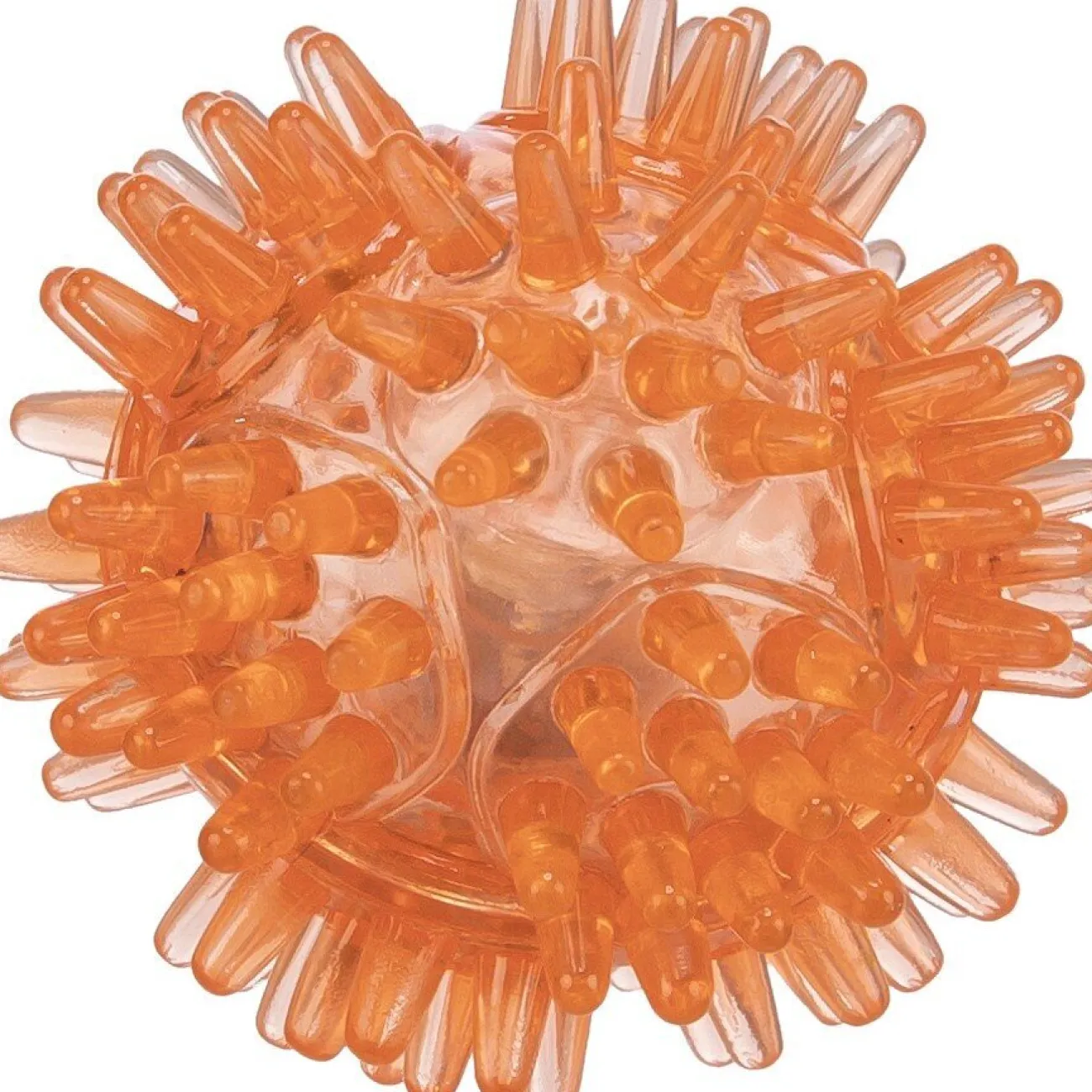 TRIXIE Welpenzubehör- Igel Blinkball für Hunde aus TPR orange