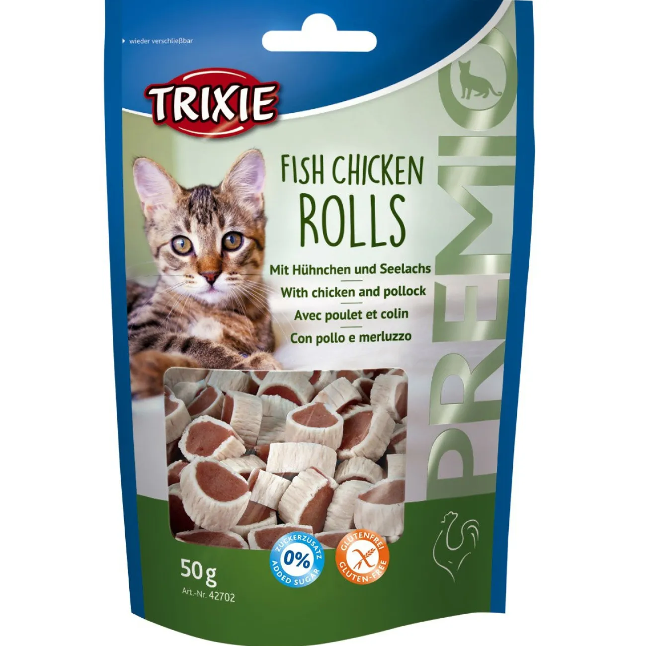 TRIXIE Dokas Katzensnacks | Dr. Clauder'S Snack It- Katzen Leckerli Premio Fish Chicken Rolls