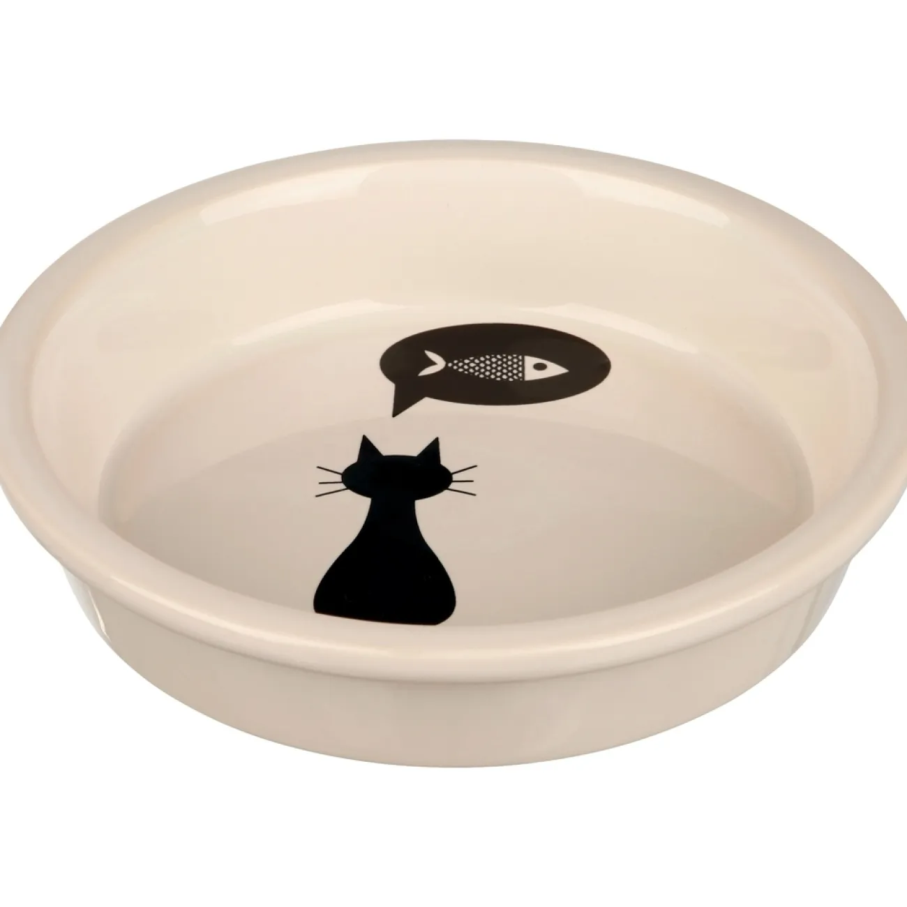 TRIXIE Trixie Katzensnacks | Trixie Cat Activity- Katzenapf aus Keramik mit Motiv weiss