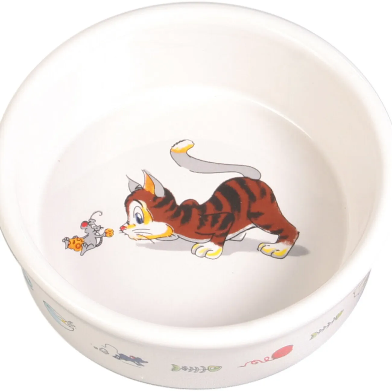TRIXIE Trixie Katzensnacks | Trixie Cat Activity- Katzennapf, Keramik mit Motiv weiss