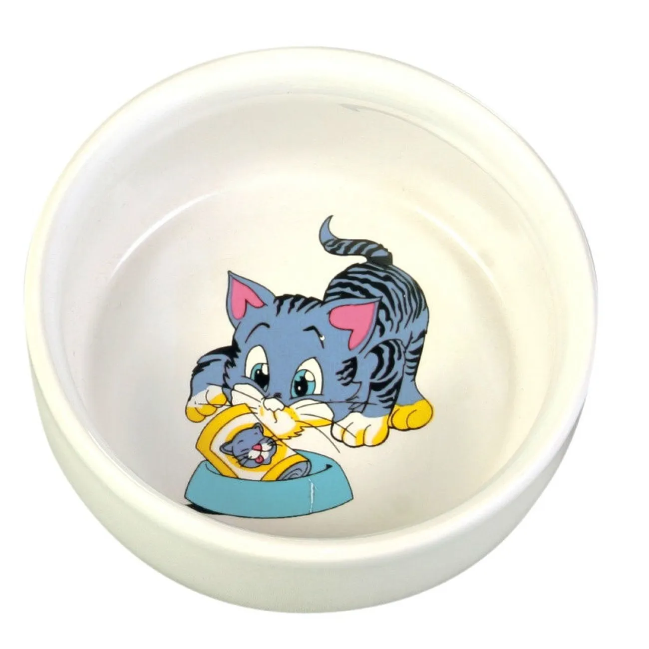 TRIXIE Trixie Katzensnacks | Trixie Cat Activity- Katzennapf Kitten mit Motiv weiss