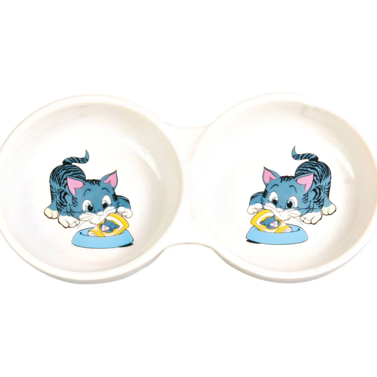 TRIXIE Trixie Katzensnacks | Trixie Cat Activity- Katzennapf, Kitten-Napf, doppelt weiss