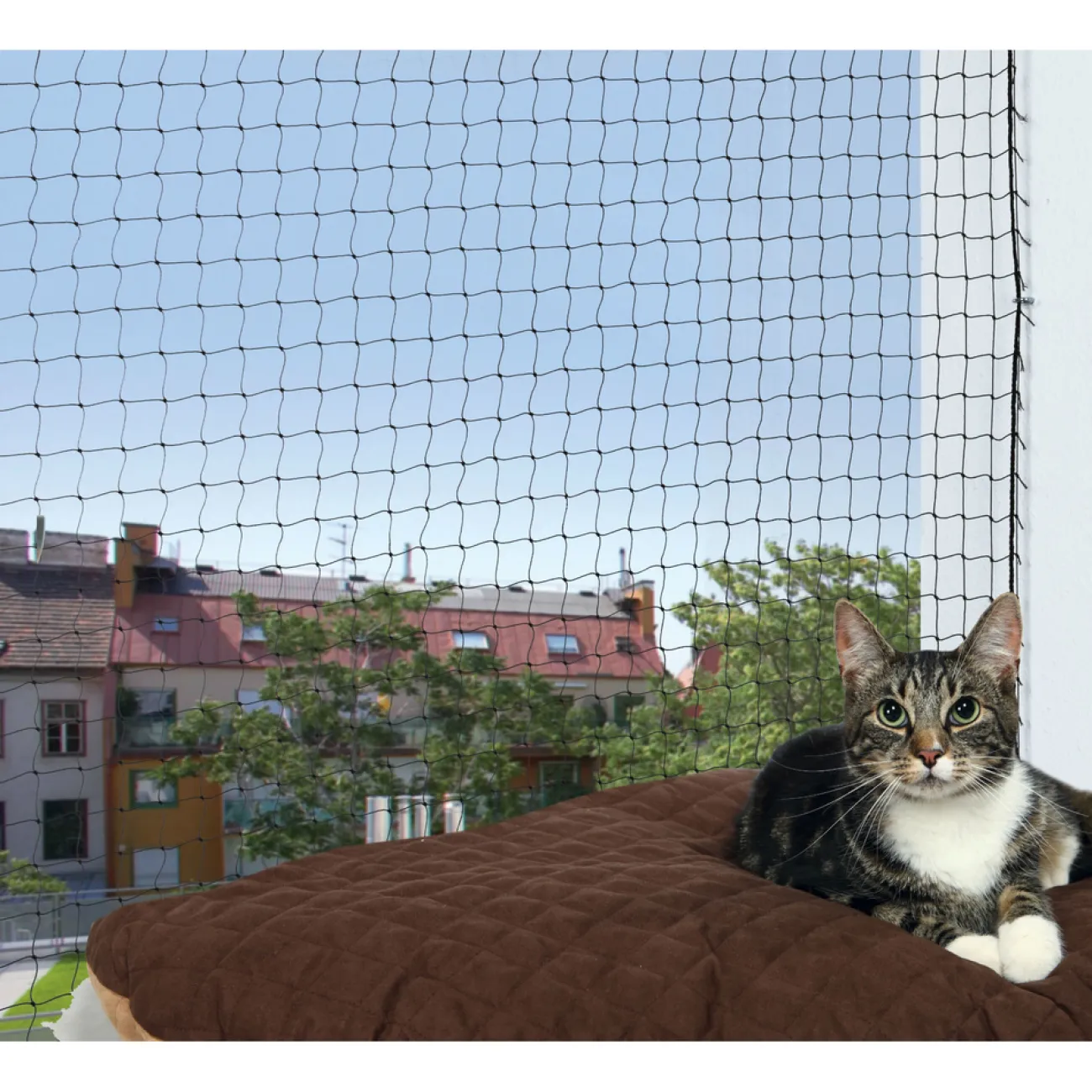 TRIXIE Trixie Katzensnacks | Trixie Cat Activity- Katzenschutznetz mit Montage Befestigung