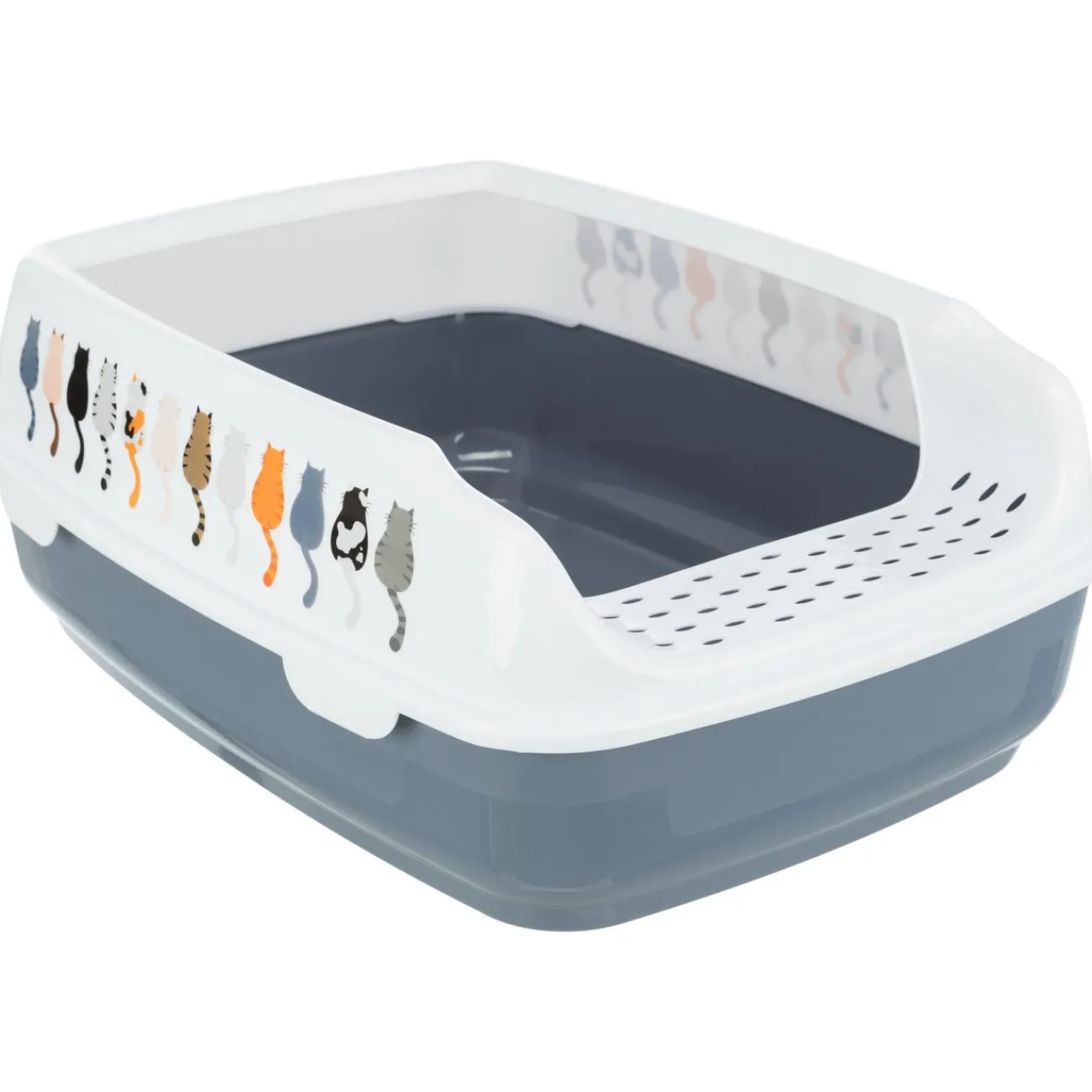 TRIXIE Trixie Katzensnacks | Trixie Cat Activity- Katzentoilette Delio mit Rand grau