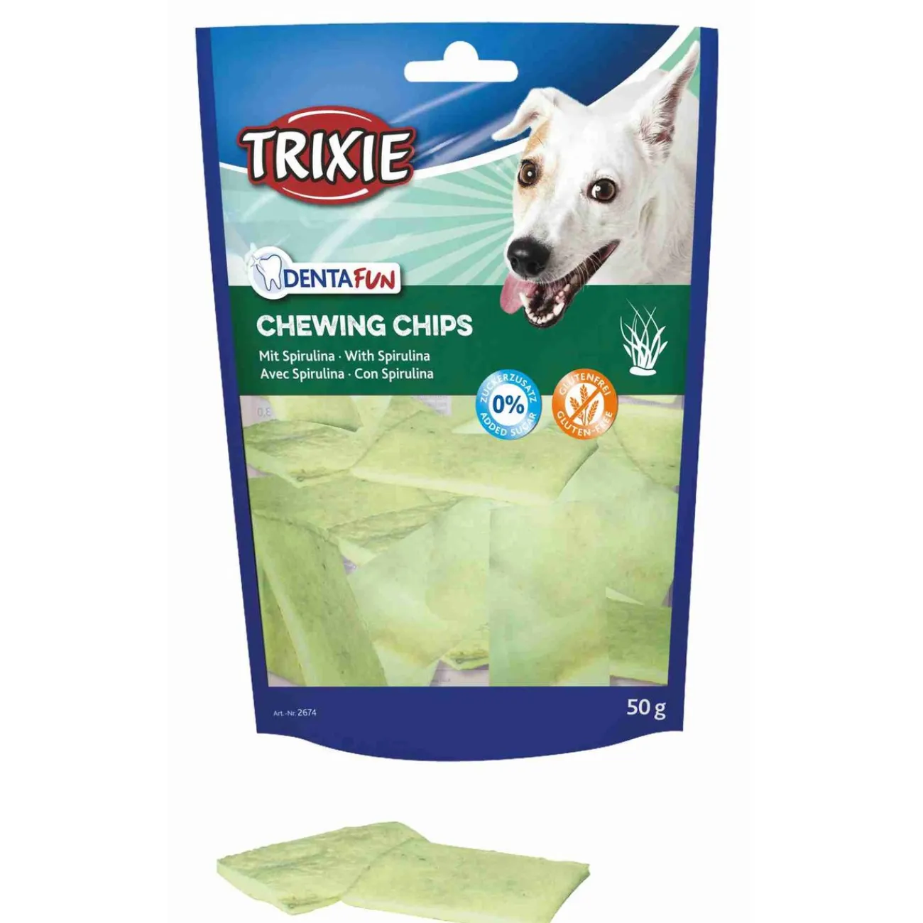 TRIXIE Trainingssnacks Für Hunde | Trainersnacks- Kauchips mit Spirulina Algen für Hunde