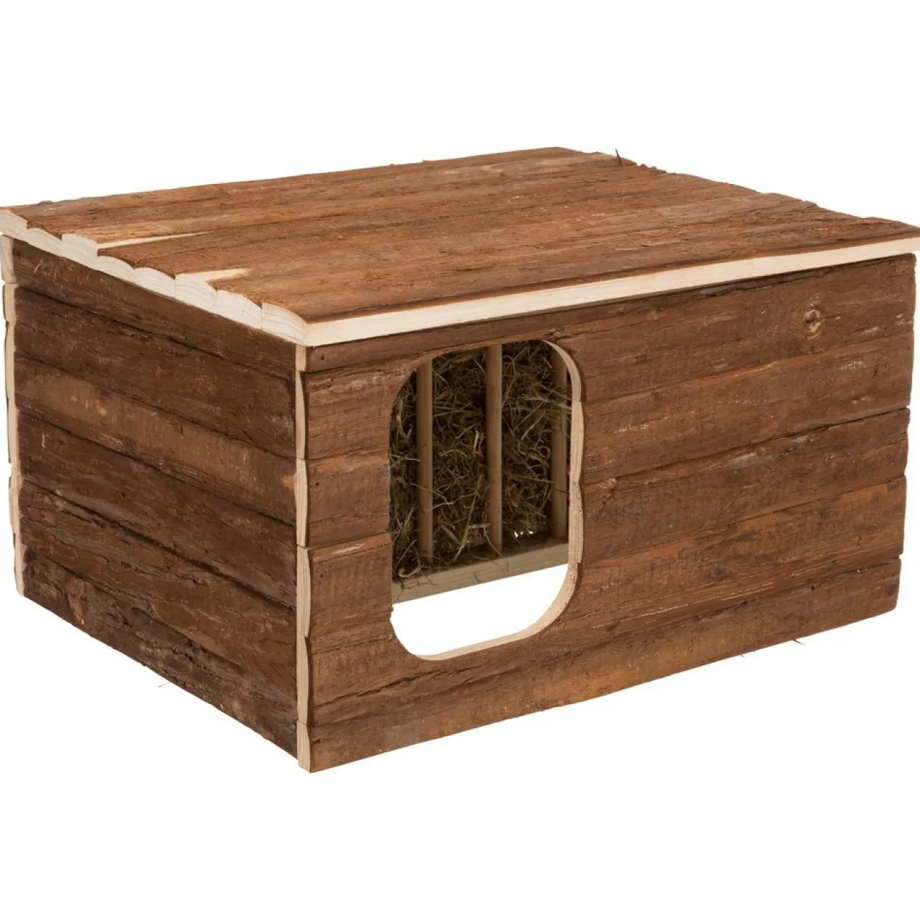 TRIXIE Kleintierhäuser | Kleintier-Häuser- Natural Living Haus Hilke mit integrierter Heuraufe braun