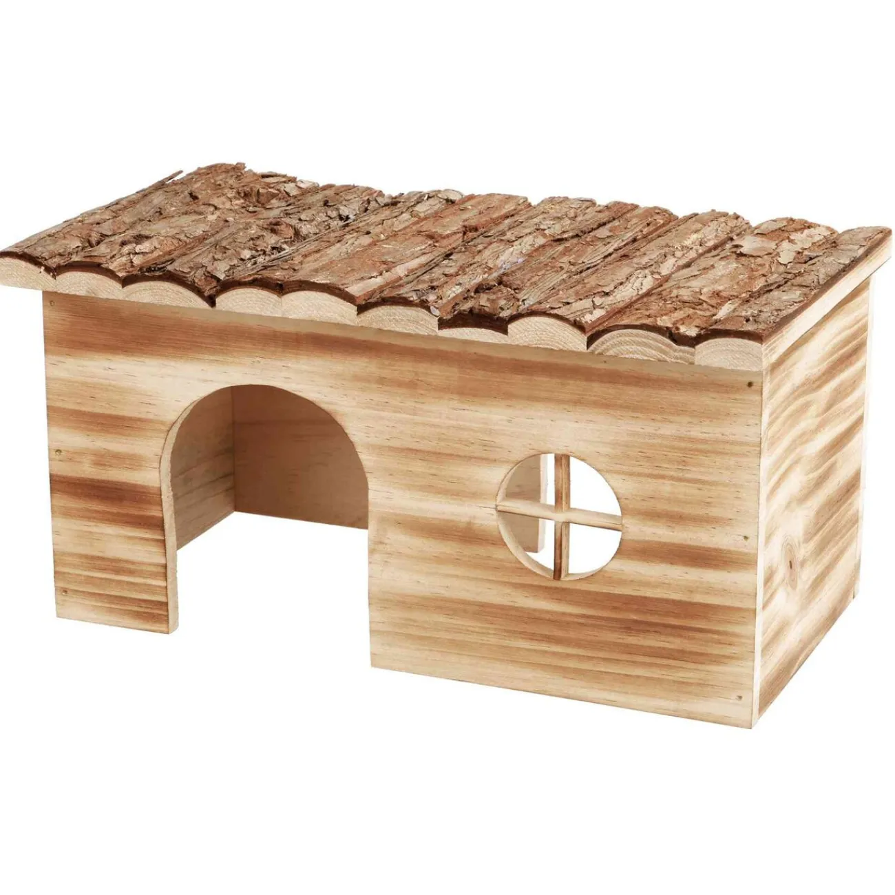 TRIXIE Kleintierhäuser | Kleintier-Häuser- Natural Living Kleintier Haus Grete, geflammt braun