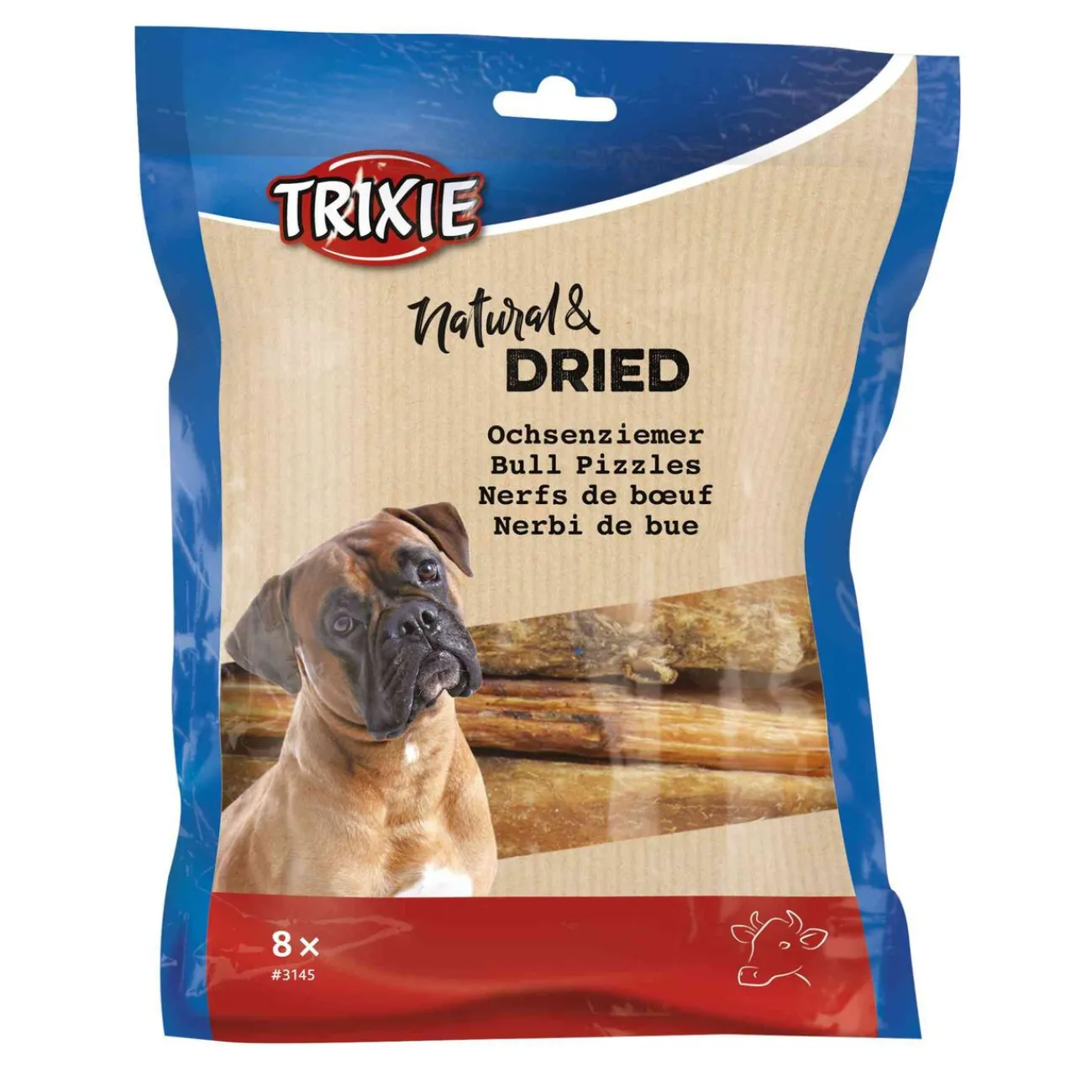 TRIXIE Trainingssnacks Für Hunde | Trainersnacks- Ochsenziemer verpackt