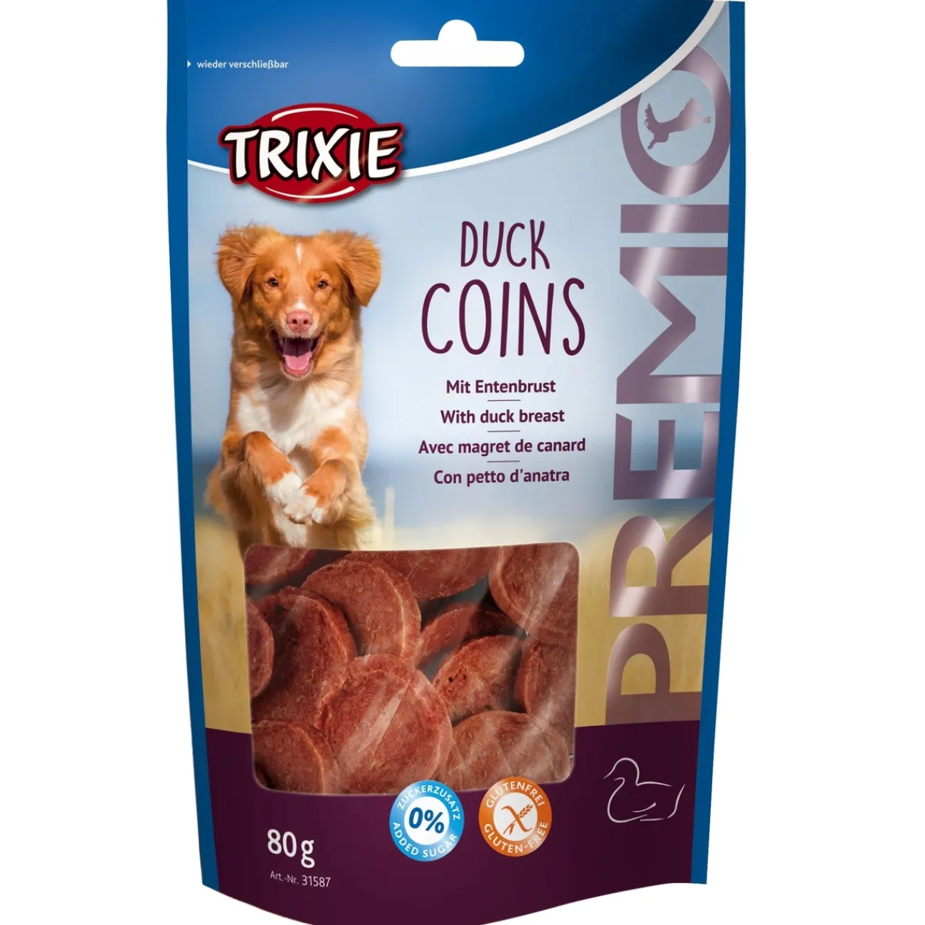 TRIXIE Trainingssnacks Für Hunde | Trainersnacks- Premio Duck Coins Ente