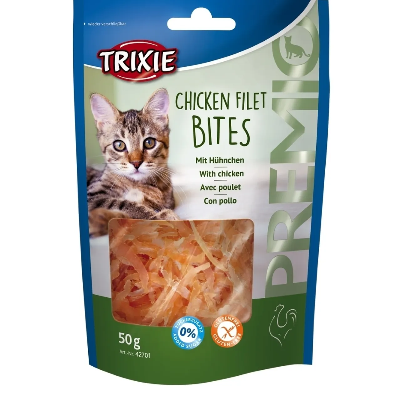 TRIXIE Dokas Katzensnacks | Dr. Clauder'S Snack It- Premio Katzenleckerlis Chicken Filet Bites