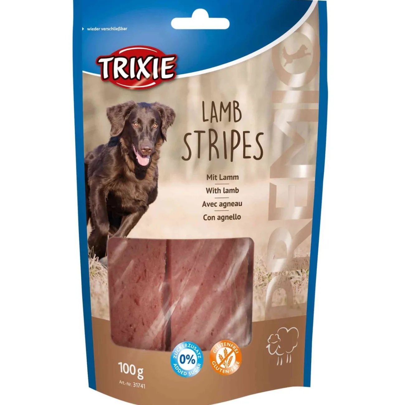 TRIXIE Trainingssnacks Für Hunde | Trainersnacks- PREMIO Lamb Stripes Lammsteifen für Hunde