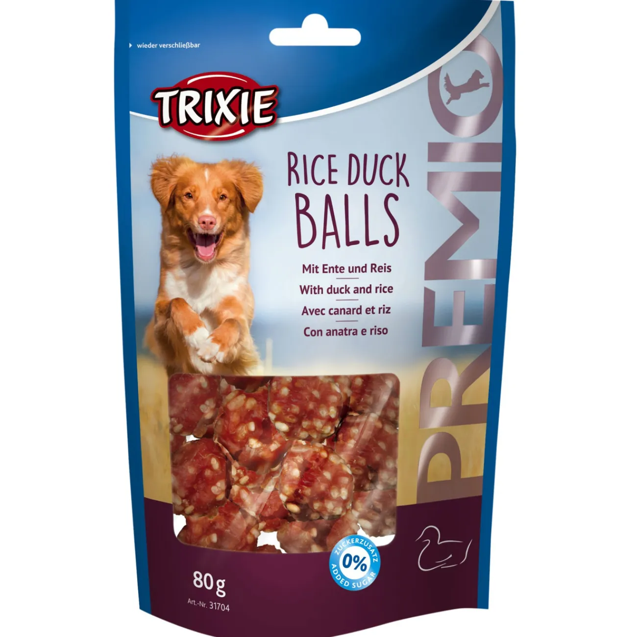 TRIXIE Trainingssnacks Für Hunde | Trainersnacks- Premio Rice Duck Balls Hundesnack