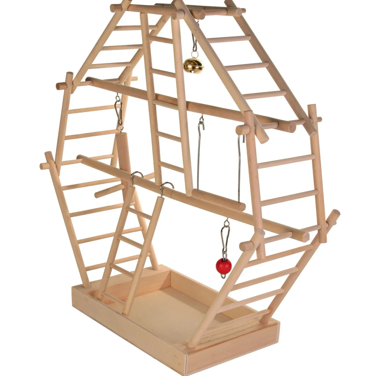 TRIXIE Vogel Spielzeug | Vogel Spielzeug- Vogel Leiter-Spielplatz braun