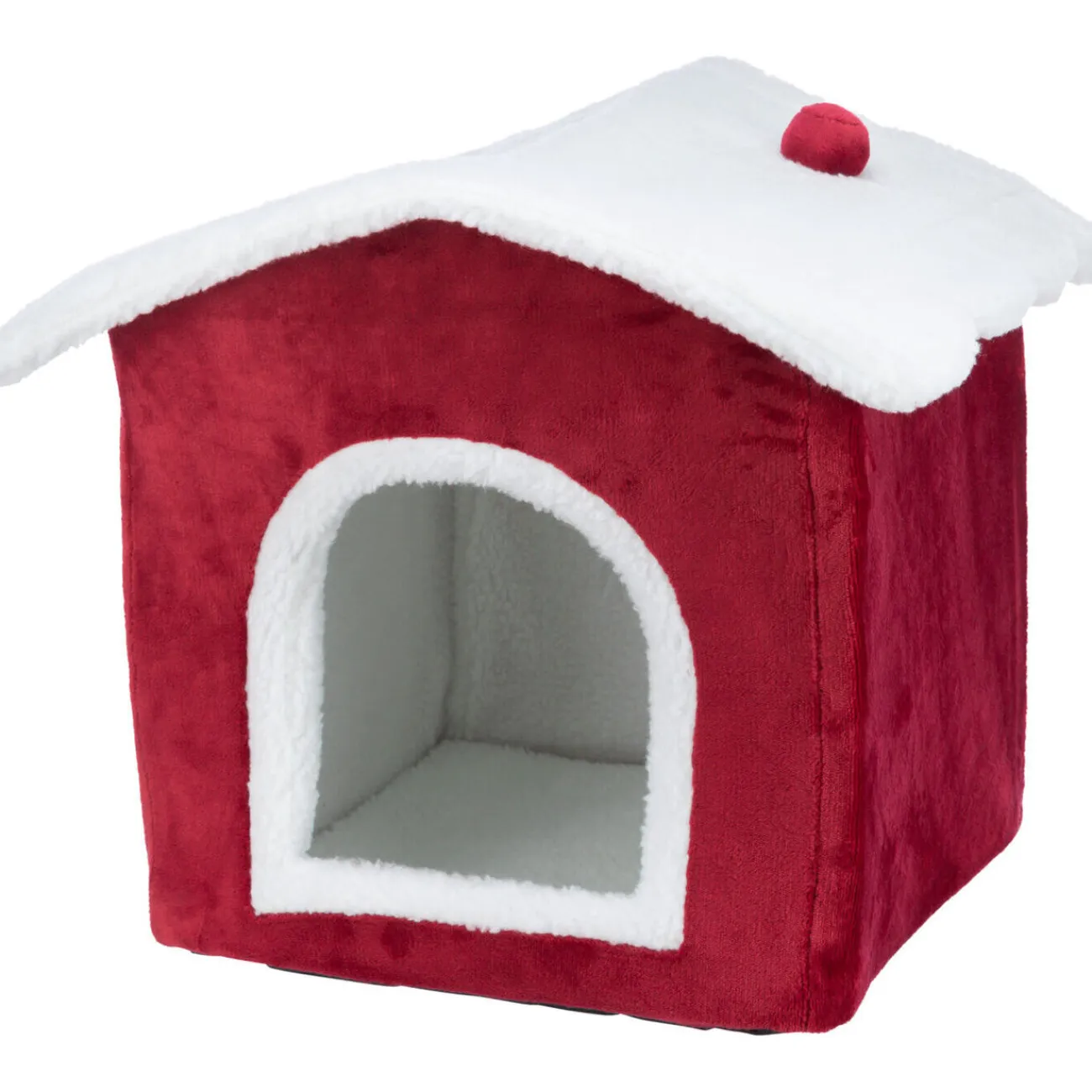 TRIXIE Hundeschlafplätze | Hundeschlafplätze- Weihnachten Xmas Hundehöhle Nevio, eckig rot