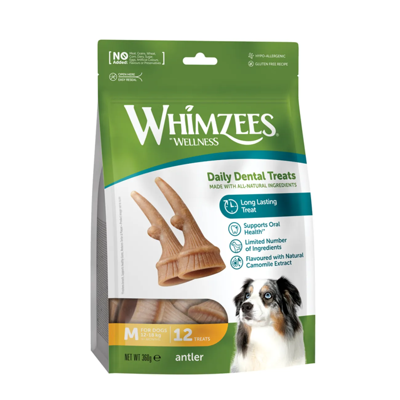 Whimzees Trainingssnacks Für Hunde | Trainersnacks- vegetarischer Hundesnack in Geweihform