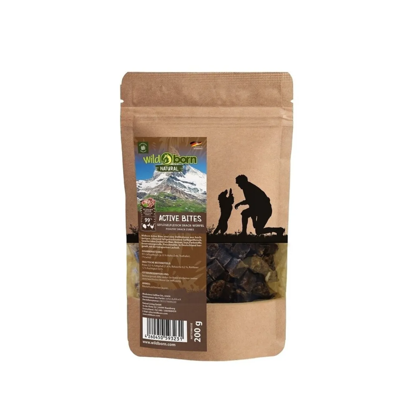 Wildborn Trainingssnacks Für Hunde | Trainersnacks- Natural Active Bites Hundesnack 200g